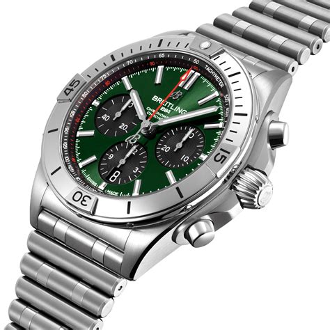 breitling green dial chronograph|breitling b01 42mm review.